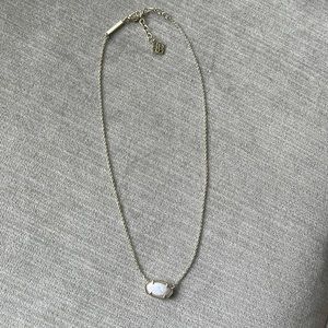 COPY - Kendra Scott Elisa Gold Pendant Necklace in White Kyocera Opal